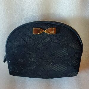 Victoria's Secret Black Lace Cosmetic Bag NWOT